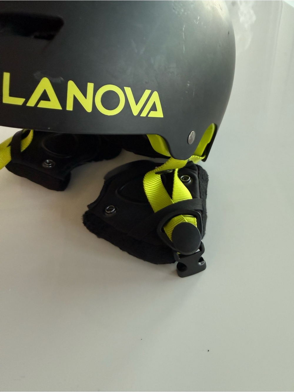Kids Black Helmet with Neon Lime Accents